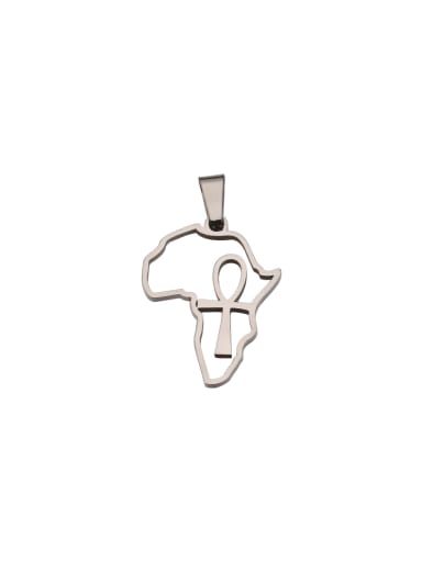 Stainless steel hollow cross map small pendant