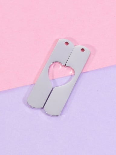 Stainless steel lovers paired hollow heart small tag