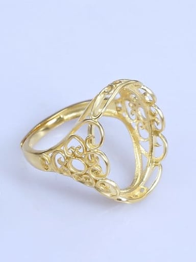 Gold plating 925 Sterling Silver 18K White Gold Plated Geometric Ring Setting Stone size: 16*21mm