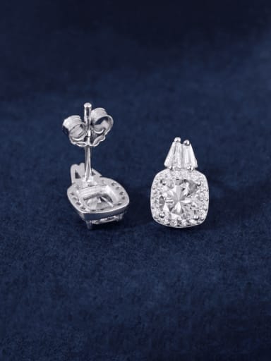 DY110122 S W WHITE 925 Sterling Silver Cubic Zirconia Geometric Luxury Stud Earring