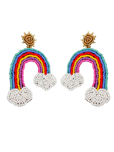 Tila Bead Multi Color Tassel Bohemia Pure handmade Weave Earring