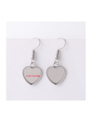 Stainless steel ear hooks with round heart-shaped raindrop-shaped gemstone tray