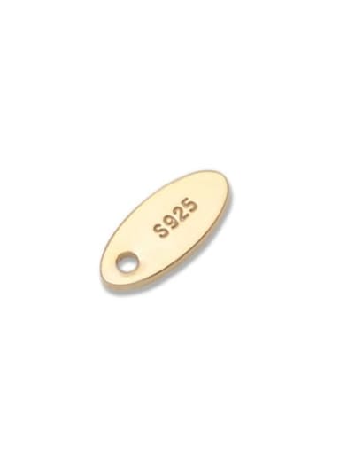 18K Gold Plated 925 Sterling Silver oval Chain tag 1mm