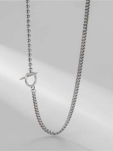 925 Sterling Silver Irregular Vintage Hollow Chain Necklace