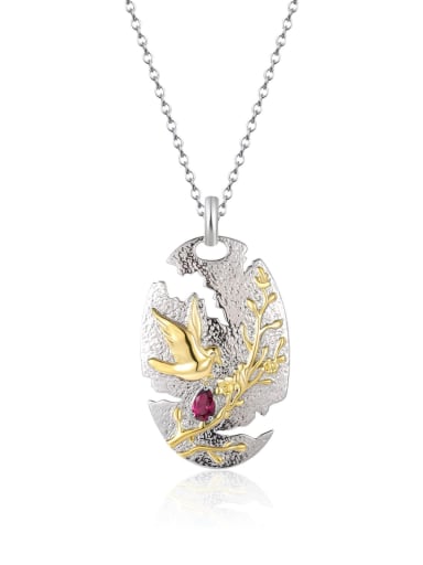 Natural garnet necklace 925 Sterling Silver Natural Stone Leaf Luxury Necklace