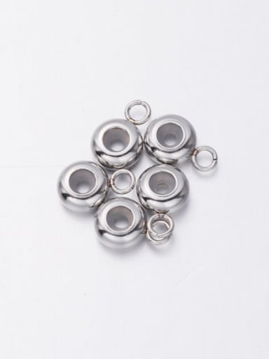 Steel color Stainless steel Round Silicone ring positioning beads