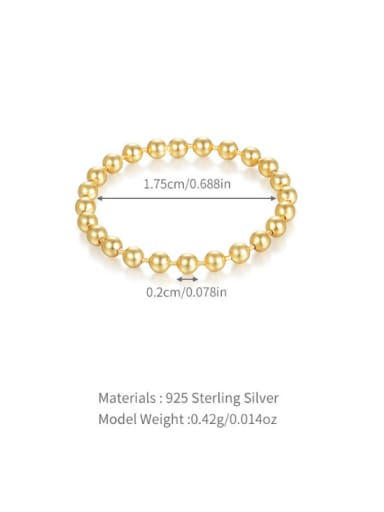 Gold 2 925 Sterling Silver Bead Geometric Minimalist Bead Ring