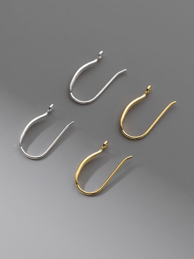 S925 silver electroplated wide surface earring hook DIY