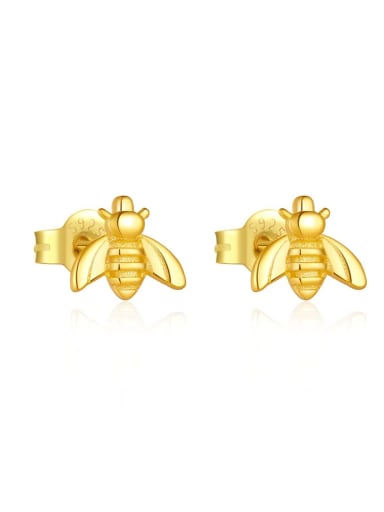 18k Gold [Bee] 925 Sterling Silver Bee Trend Stud Earring
