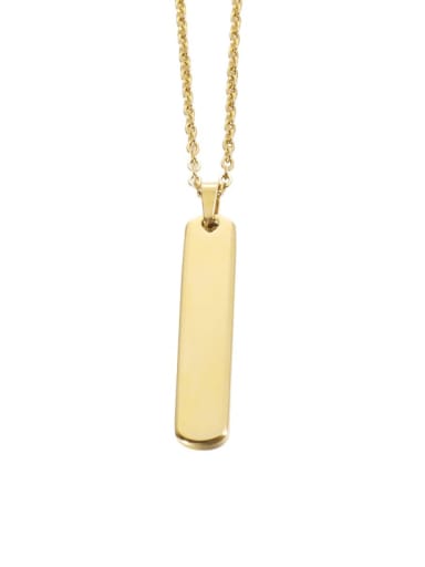golden Stainless steel Geometric Long three-dimensional rod Minimalist Necklace