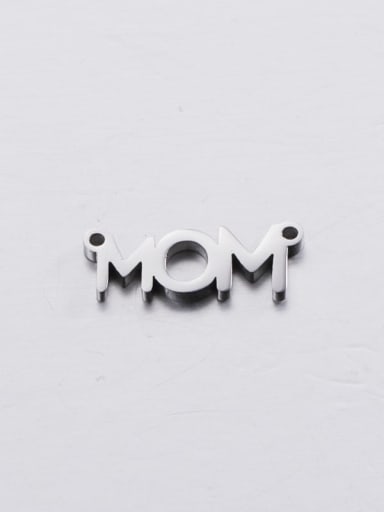 Stainless Steel Double Hole Hollow MOM Mother's Day Connectors