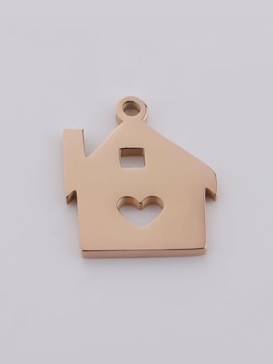 rose gold Stainless steel love small house pendant