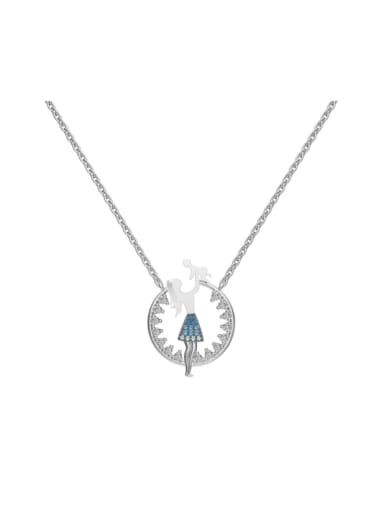 925 Sterling Silver Cubic Zirconia Girl Dainty Necklace Mother's Day