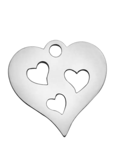 Stainless steel Heart Charm Height : 14.9 mm , Width: 14.7 mm