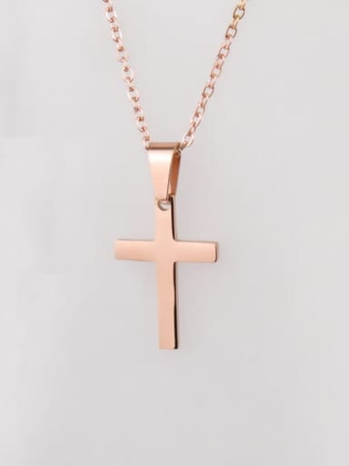 Rose gold 14x21 Stainless steel Cross Minimalist Necklace