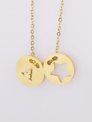 golden Stainless steel Letter Trend Initials Necklace