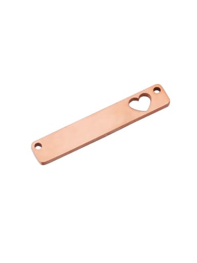 rose gold Stainless steel Rectangular hollow Heart Minimalist Connectors