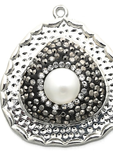 Platinum Copper Micro Set Zircon Loose Beads White Diamond Necklace Pendant