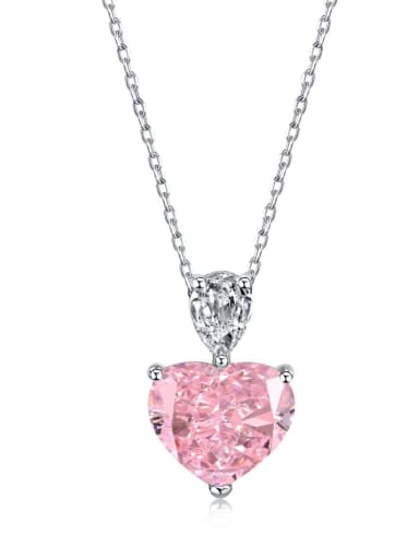 DY190397 powder drill 925 Sterling Silver Cubic Zirconia Heart Luxury Necklace