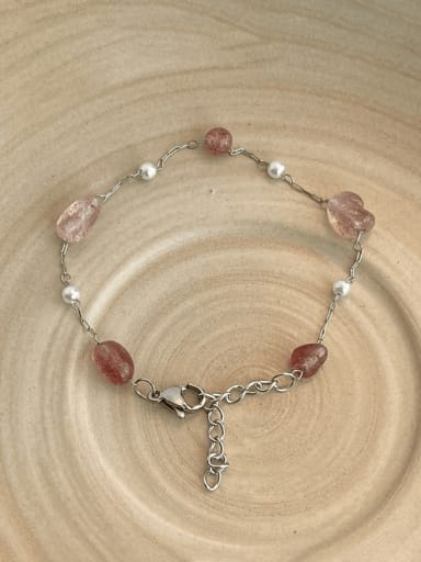 Strawberry crystal bracelet Alloy Glass beads Geometric Bohemia Adjustable Bracelet