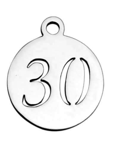 custom Stainless steel Number Charm Height : 11.8 mm , Width: 14.1 mm