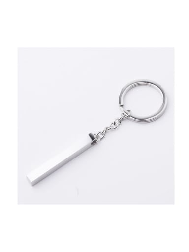 Steel color Stainless steel Rectangle Minimalist Key Chain