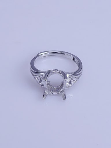 custom 925 Sterling Silver 18K White Gold Plated Heart Ring Setting Stone size: 8*10mm