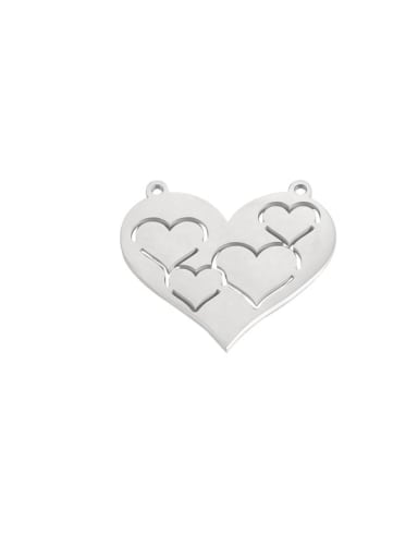 Steel color Stainless steel Hollow Heart Minimalist Connectors