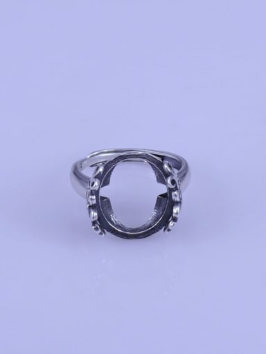 925 Sterling Silver Geometric Ring Setting Stone size: 13*16mm