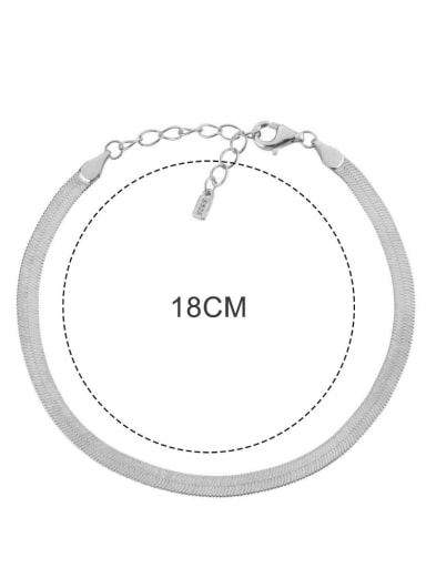 Platinum [Bracelet] 925 Sterling Silver Snake Bone Chain Minimalist Necklace