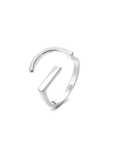 D083 Platinum  2.98 grams 925 Sterling Silver Geometric Minimalist Band Ring