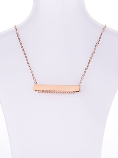 Rose gold 5x40mm Stainless steel Geometric Minimalist Necklace