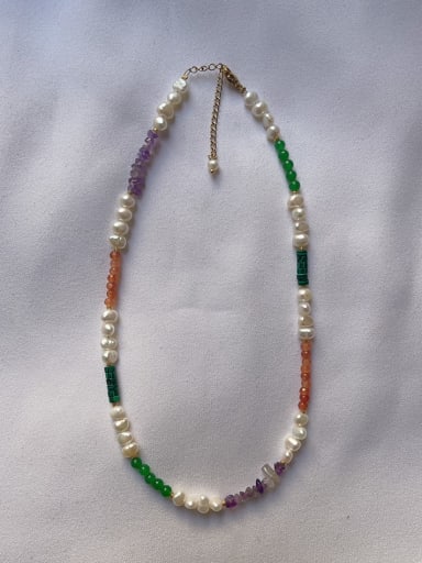 Glass Beads   Bohemia Freshwater Pearls  Handmade Beading   Necklace