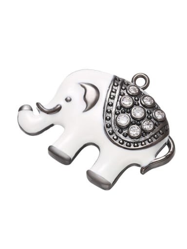 Brass Micro-Set Oil Drop Elephant Pendant