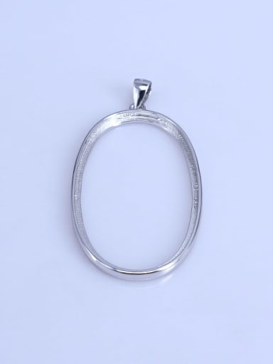 925 Sterling Silver Rhodium Plated Oval Pendant Setting Stone size: 26*46mm