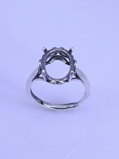 925 Sterling Silver Geometric Ring Setting Stone size: 10*13mm