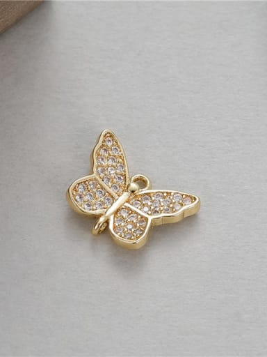H 9987 Brass Cubic Zirconia Trend Butterfly  DIY Pendant