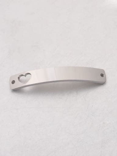 Stainless Steel Hollow Love Curved Rectangular Connector