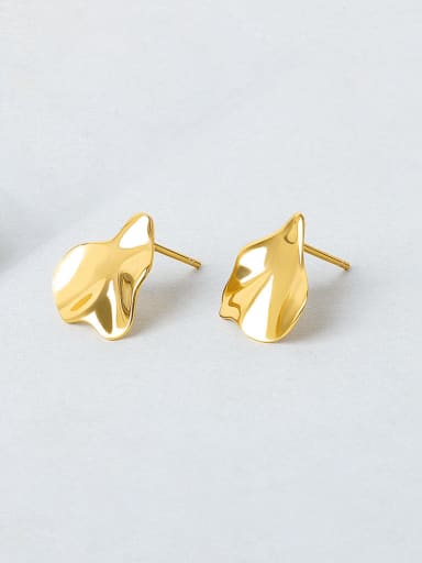 Gold 925 Sterling Silver Geometric Minimalist Stud Earring