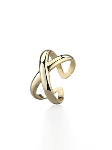 gold 925 Sterling Silver Cross Minimalist Band Ring