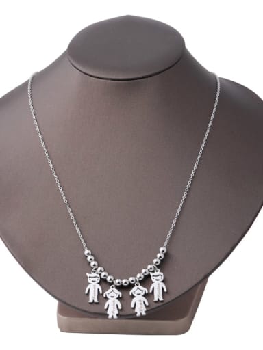 Stainless steel Bead Boy Girl Cute Necklace