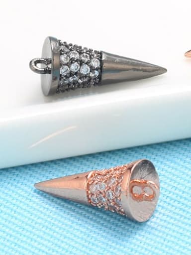 Golden White Diamond Brass Horn Pendant with Micro-Set Fancy Diamonds