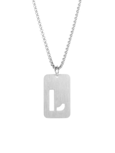 Titanium Steel Letter Minimalist Long Strand Necklace