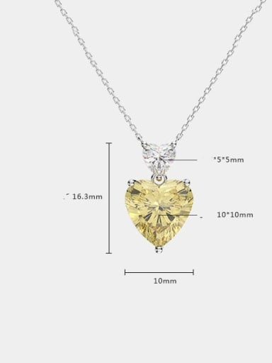 Yellow (with chain) [P 0345] 925 Sterling Silver High Carbon Diamond Cute Pendant