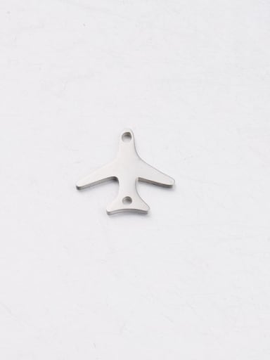 Steel color Stainless steel small plane two-hole pendant pendant