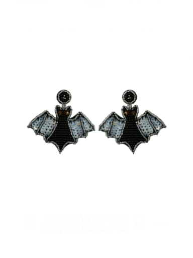 E69006 Black Alloy MGB beads Animal Hip Hop Pure Handmade Weave Earring