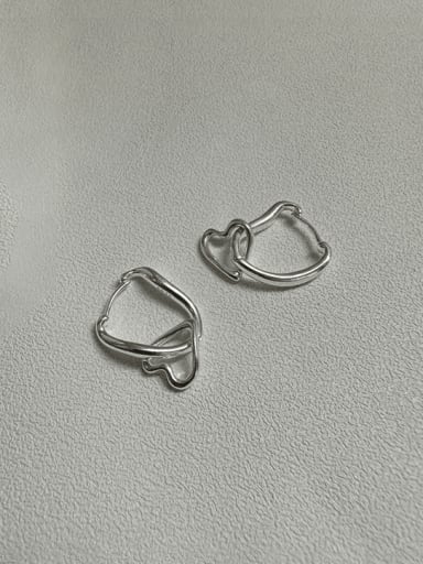 925 Sterling Silver Heart Vintage Drop Earring