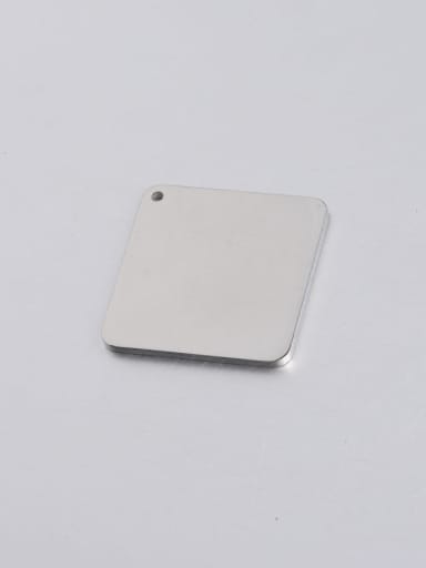 Stainless steel calendar tag single hole square pendant