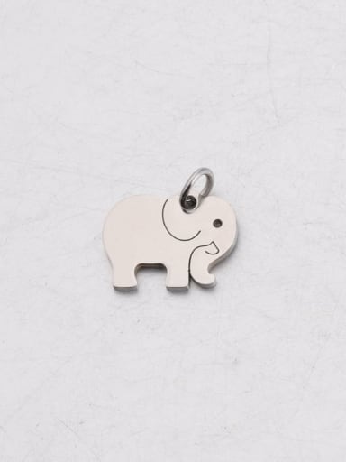 Steel color Stainless steel Elephant Band circle Pendant
