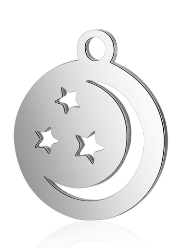 Stainless steel Star Moon Charm Height : 12 mm , Width: 14 mm
